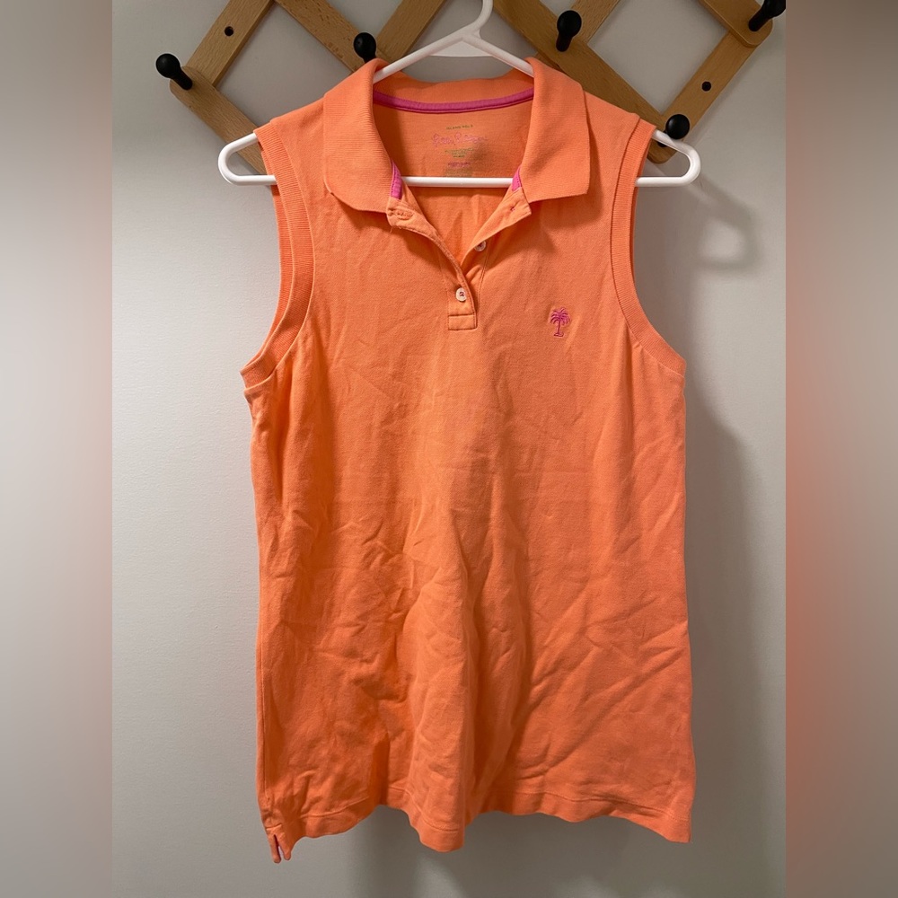 Lilly Pulitzer Peach Golf Polo